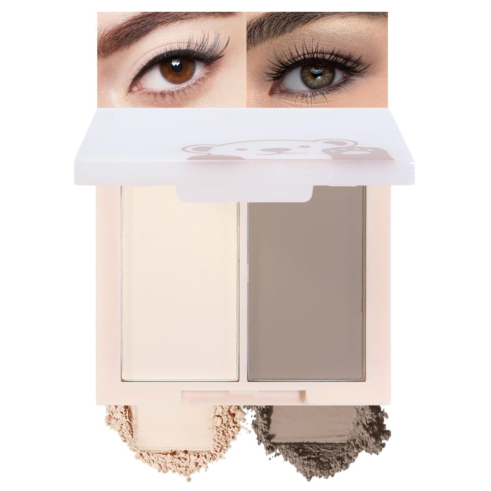 AMY'S DIARY Neutral Nude Eyeshadow Palette Makeup, 2 Colors Velvety Matte Finish, Cool-Toned Nude Taupe Eye Shadows, Natural Everyday to Eye Makeup Looks, for Brown Eyes Long Lasting Naturing-Looking