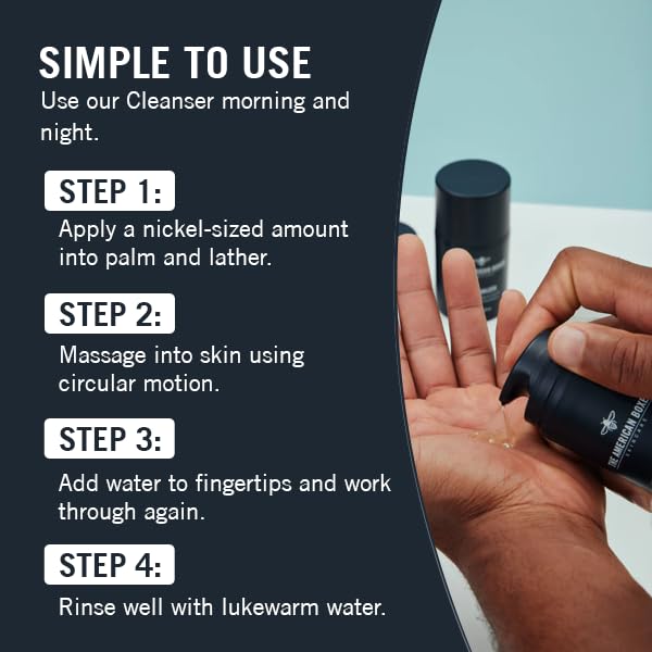 Kickass Cleanser by The American Boxer - Hydrating Mens Face Wash for Men - Essential Vitamins and Minerals - For All Skin Types - Organic - Cruelty Free - Naturally Derived Ingredients