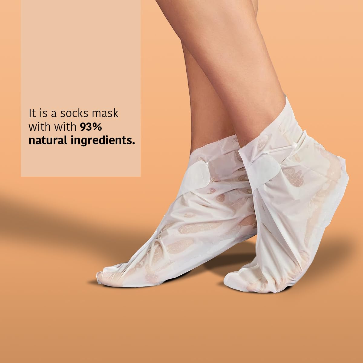 IROHA NATURE Repairing Foot Mask Socks with Peach & Shea Butter | 4 Pairs | Deep Hydration & Instant Repair | For Dry & Cracked Feet | Natural & 100% Vegan | Proven Results