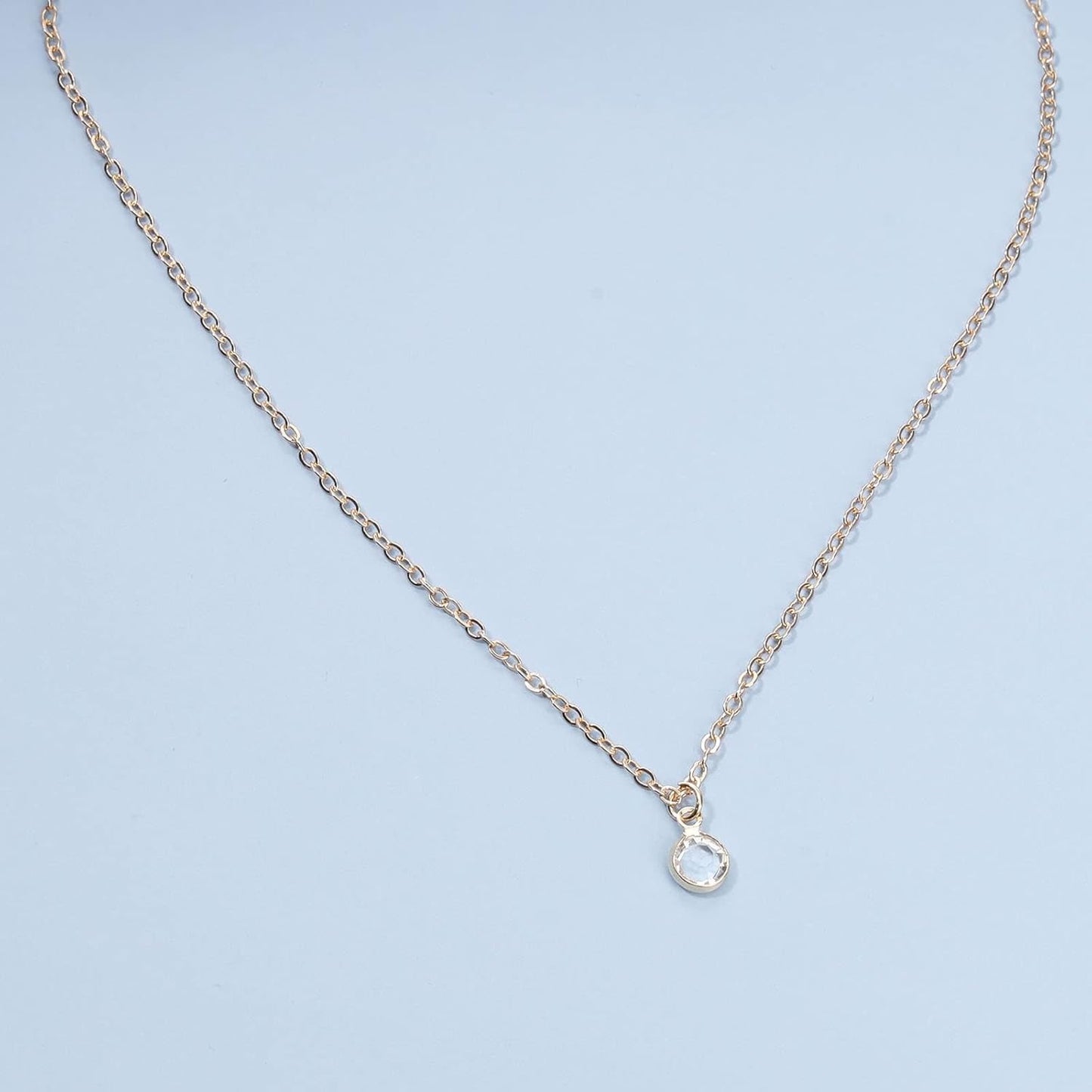 Boho Tiny Crystal Choker Gold Clear Quartz Pendant Necklace Minimal Dot CZ Choker Necklace Simple Everyday Necklace Wedding Necklace Jewelry for Women and Girls Gifts