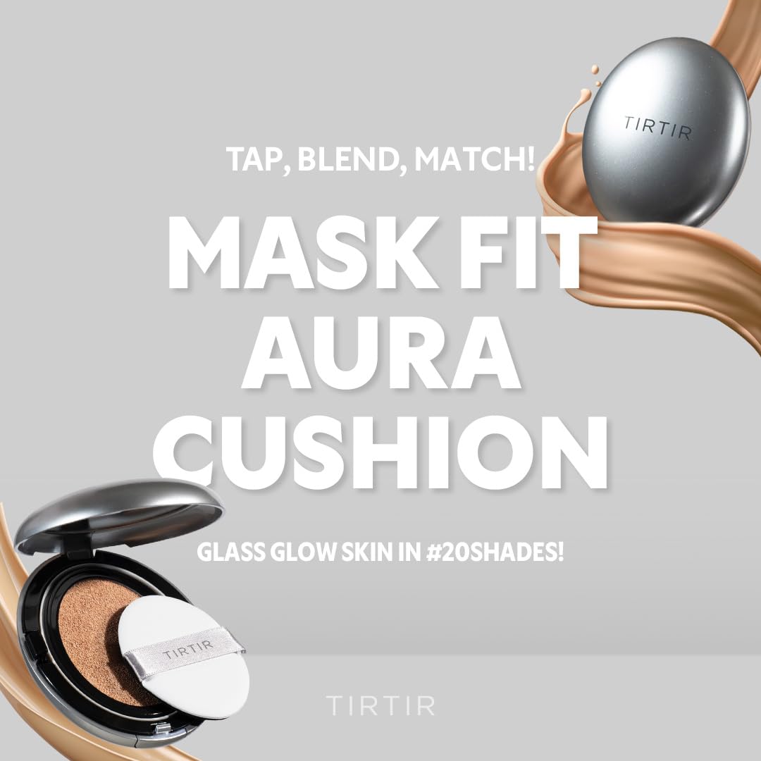 [*Mini Size*] TIRTIR Aura Glow Silver Cushion | Korean Cushion Foundation, (#24W Soft Beige, 0.15 Fl Oz)