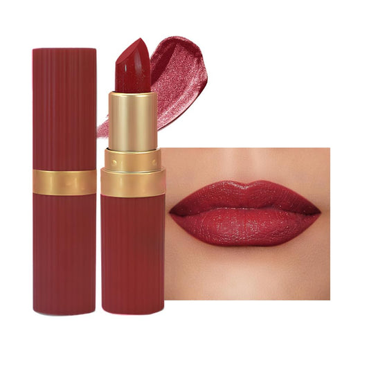 Plum Metallic Lipstick for Women,Lightweight Shimmer Frosted Lipstick,Glitter Lip Gloss Stain Long Lasting Waterproof Smudge Proof 24 Hour Full Coverage Lip Makeup,Vegan