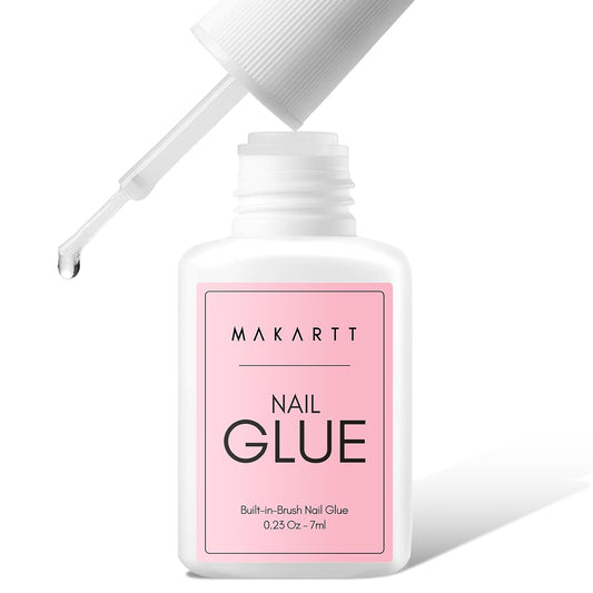 Makartt Super Strong Nail Glue for Press ons: Acrylic Nail Tips-Fake Nails-Salon Quality, Brush On, Quick Dry, Easy Application Durable & Long-Lasting Fast Glue False Nails