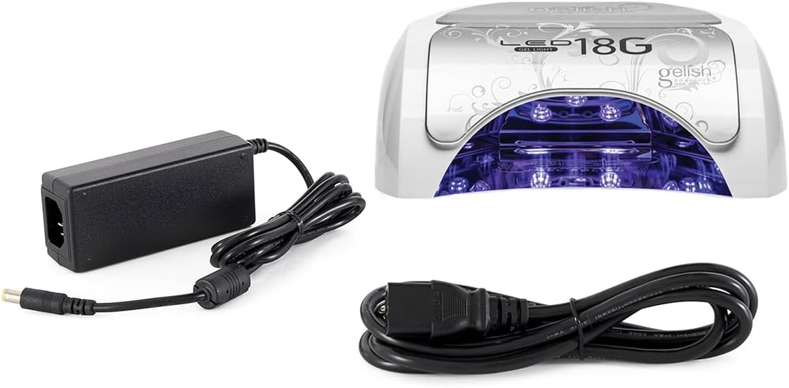 Gelish 18G Classic LED Light - Professional Nail Curing Lamp for Home or Salon Use, Fast-Drying 36W, Corded, SafeLight™ Technology, Ergonomic Design, Pedicure-Friendly.