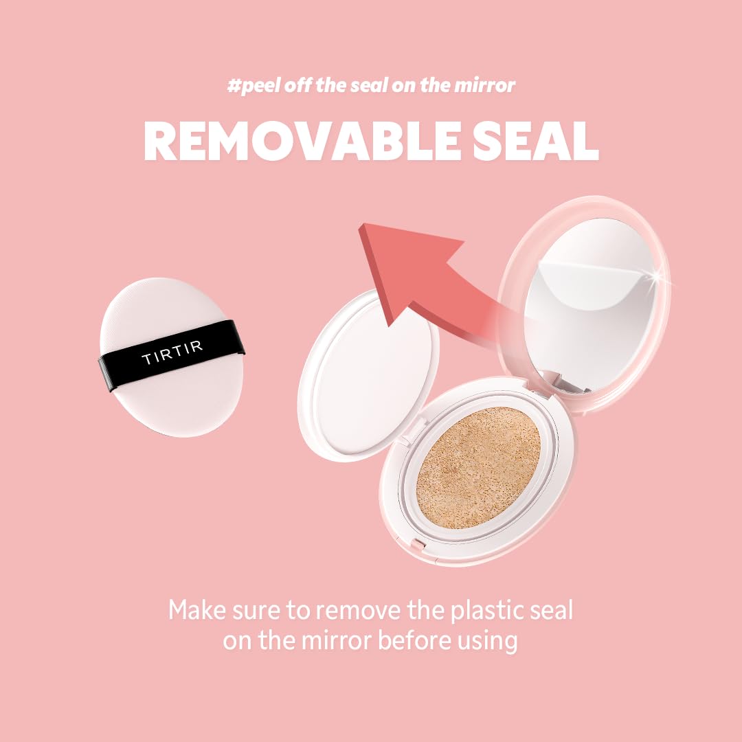 [*Mini Size*] TIRTIR All Cover Pink Cushion | Korean Cushion Foundation, (#27N Camel, 0.15 Fl Oz)