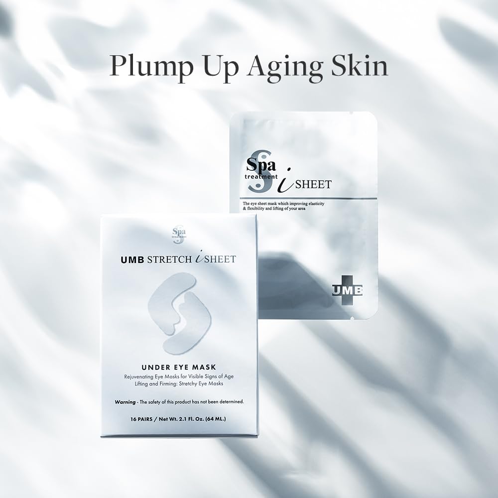 Spa Treatment UMB Stretch iSheet Japanese Under Eye Masks (32 Sheets) - Effective Anti-Aging Under Eye Patches for Dark Circles, Dry, Dull Skin Around the Eyes - Moisturize and Refresh your Skin