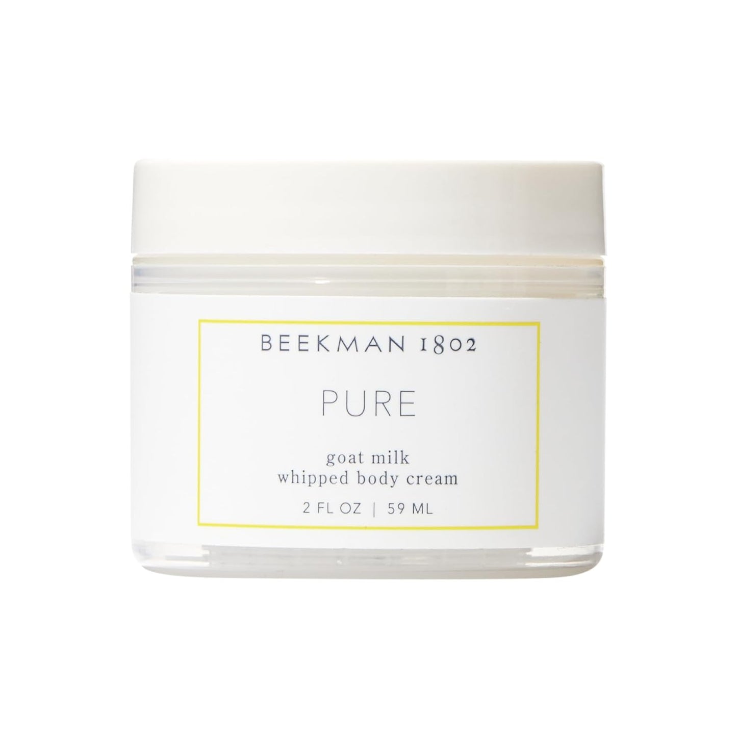 Beekman 1802 Whipped Body Cream, Pure, 2oz - Fragrance Free - Moisturizes, Soothes & Softens - With Coconut Oil & Mango Seed Butter - No Irritation - Good for Sensitive Skin
