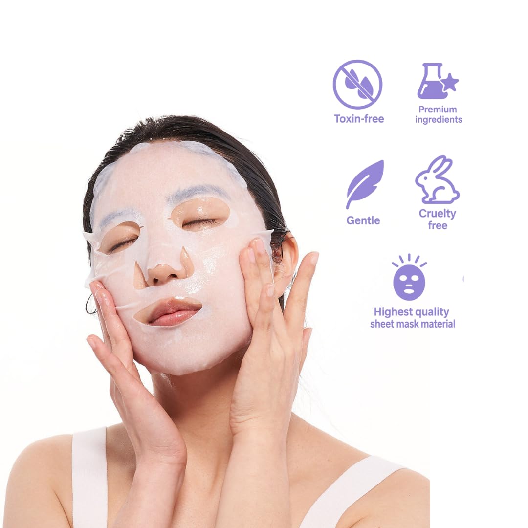 FACETORY K Beauty Face Mask Skin Care - EVERYDAY 8 COLLECTION Sheet Mask Set | Natural Premium Korean Face Mask For All Skin Types - No Sulfates No Parabens (8 pc)
