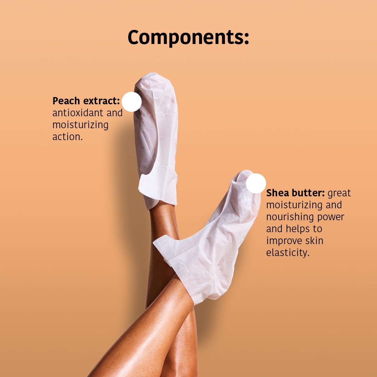 IROHA NATURE Repairing Foot Mask Socks with Peach & Shea Butter | 15 Pairs | Deep Hydration & Instant Repair | For Dry & Cracked Feet | Natural & 100% Vegan | Proven Results