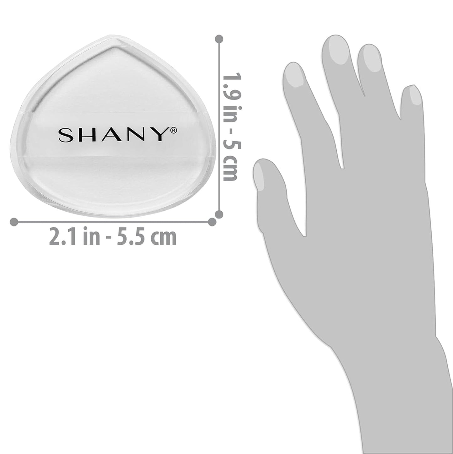 SHANY Stay Jelly Silicone Sponge - Clear & Non-Absorbent Makeup Blending Sponge for Flawless Application with Foundation - CONE (Pack of 2)
