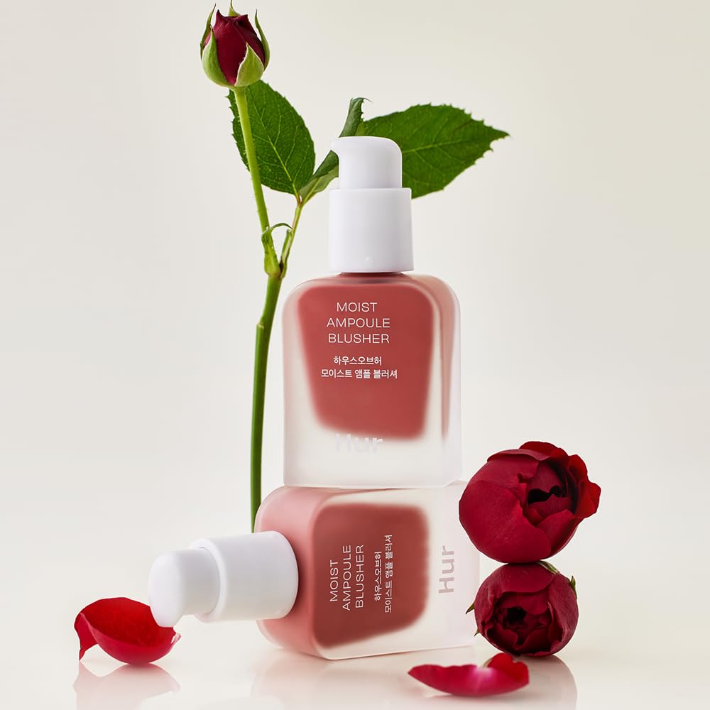 Moist Ampoule Blusher with 50% Moisture Essence | Hydrating & Long-Lasting Blush | 0.68fl.oz (9 Shades) (Rose Brown)