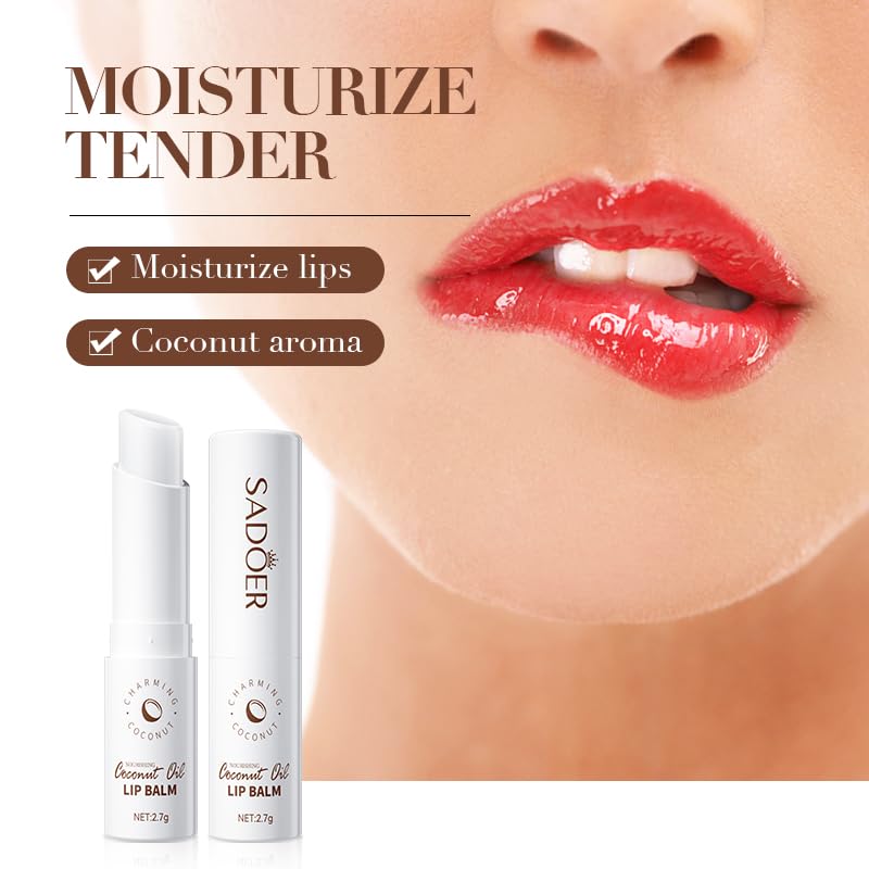 SADOER Coconut Oil Natural Moisturizing Lip Balm Moisturizing Lips Smooth And Elastic Lip Ointments