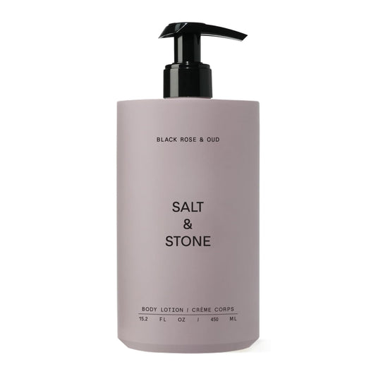 Salt & Stone Body Lotion for Women & Men| Scented Daily Body Lotion | Hydrates, Nourishes & Softens Skin | Restores Dry Skin | Fast-Absorbing | Cruelty-Free & Vegan (450 ml) (Black Rose & Oud)