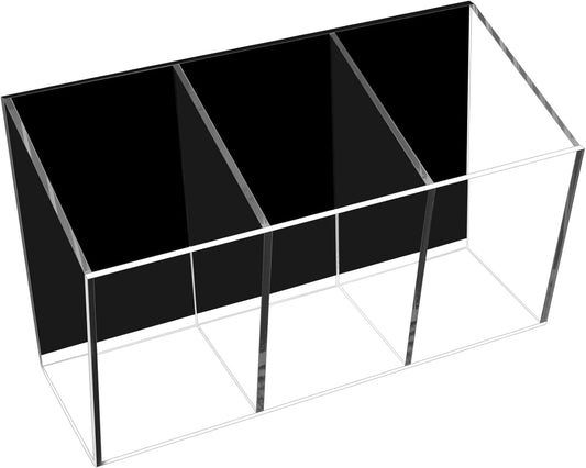 Magnetic Pen Holder, Acrylic Dry Erase Marker Holder, Large Capacity Pencil Holder for Whiteboards, Fridge, Lockers Office School Supplies (Clear & 3 Compartments)