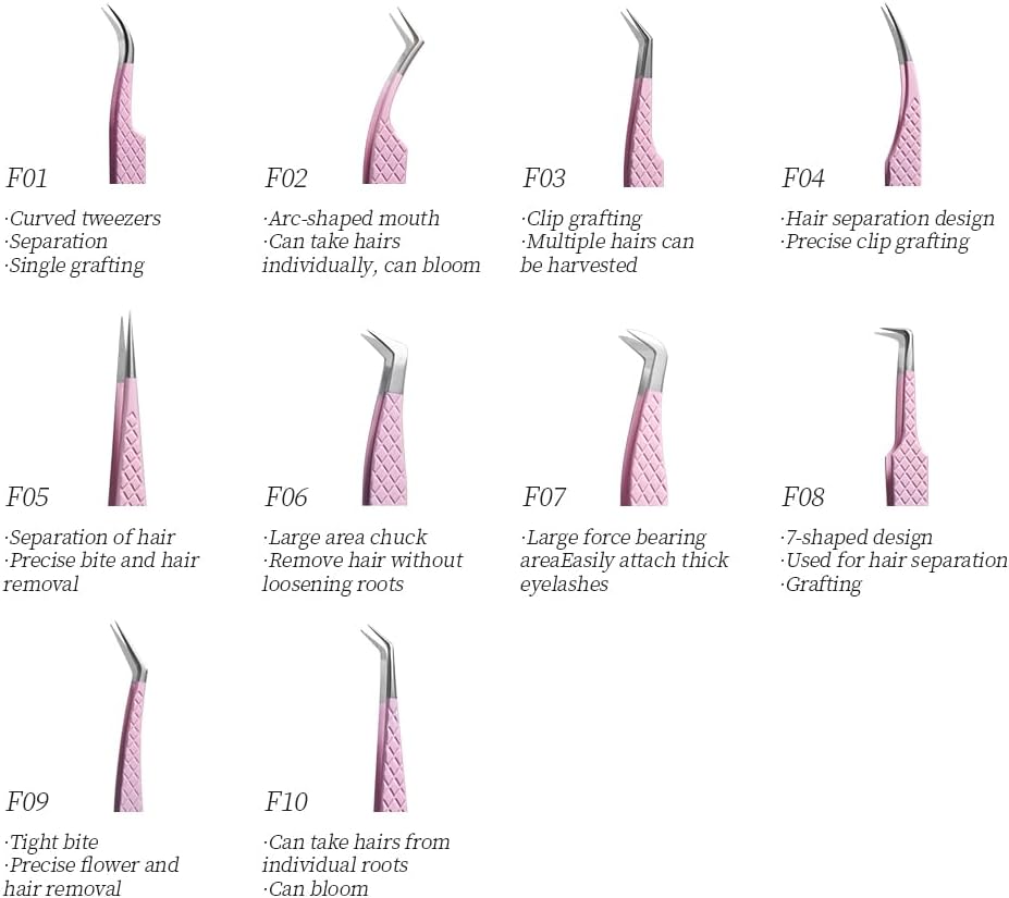 Eyelash Extension Tweezers,Fiber Tip Grip Boot Volume Lash Tweezers,Professional Pointed Lash Extension Tweezers for Easy Lash Application and Removal(2Pcs-F03/04)