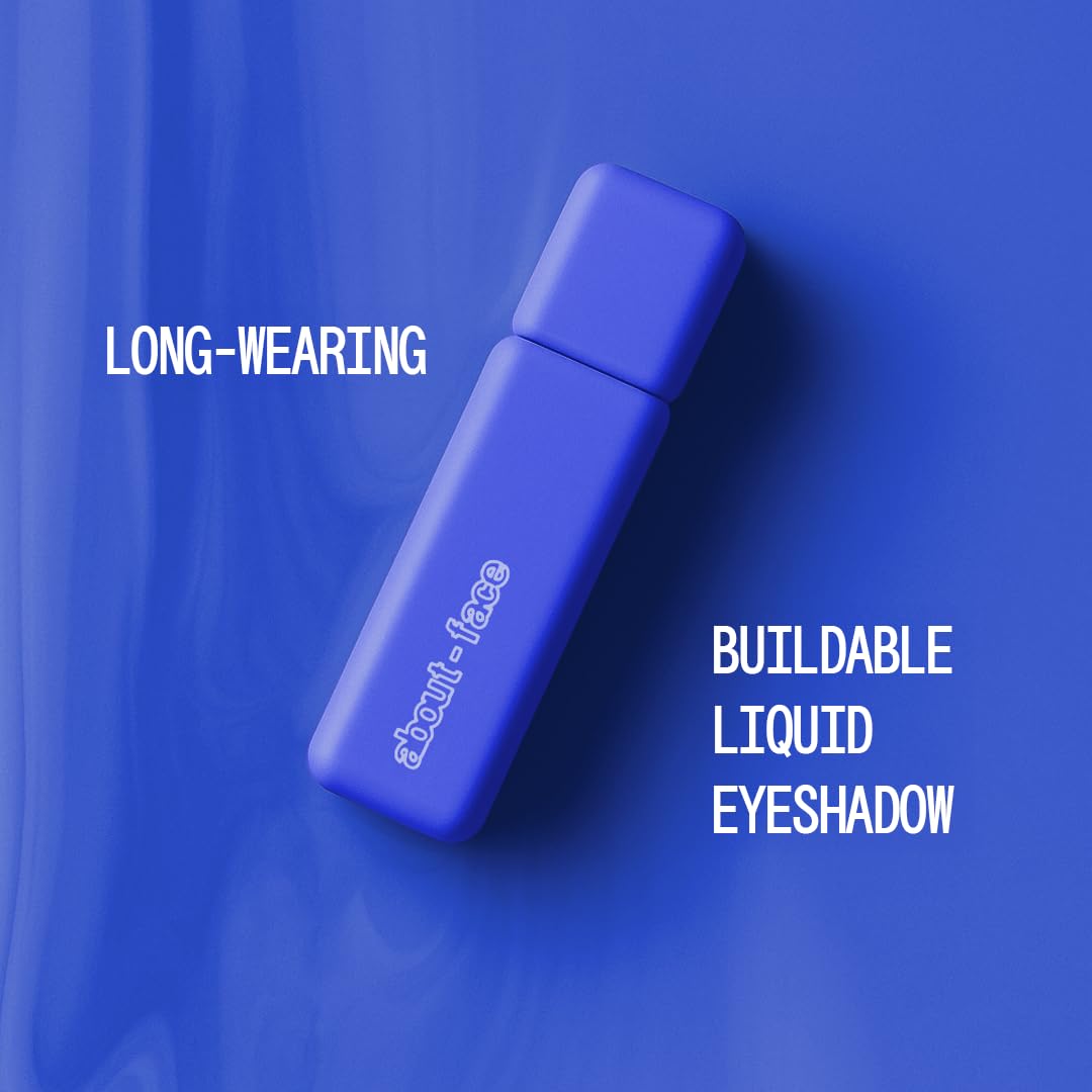 about-face Matte Fluid Eye Paint No Queens Blues– High-Pigment Liquid Eyeshadow, Long-Lasting, No-Budge Matte Finish, Vegan & Cruelty-Free (Primary Blue)
