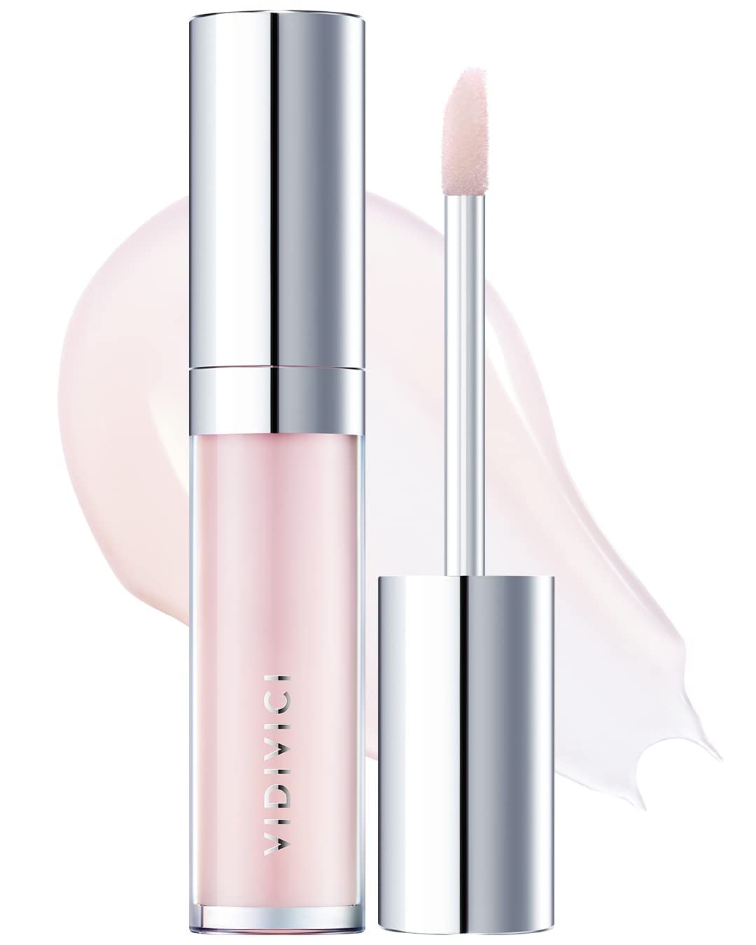 VIDIVICI Millennial Lip Oil #01 Luv Me Clear - Non-Sticky Dewy Gloss for Moisturized & Voluminous Lips - Overnight Lip Masks & Lip Sleeping Mask for Day & Night Use, 0.12 fl.oz.