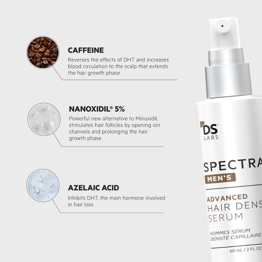DS Labs Spectral Men’s Hair Density Serum (formerly Spectral.DNC-N), 60mL - Lightweight Leave-In for Fuller Looking, Thicker Looking Hair, Fast Absorbing, Non-Greasy, For All Hair Types
