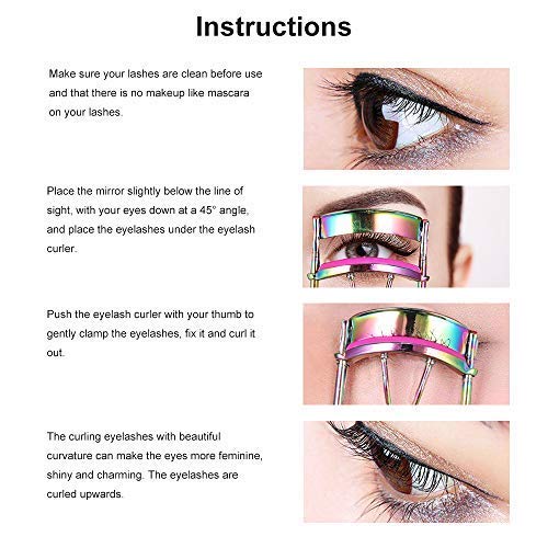 Eyelash Curler with 2 Advanced Silicone Refill Pads & Fits All Eye Shapes - Start a Beautiful Story Now! (Multi-Colored)