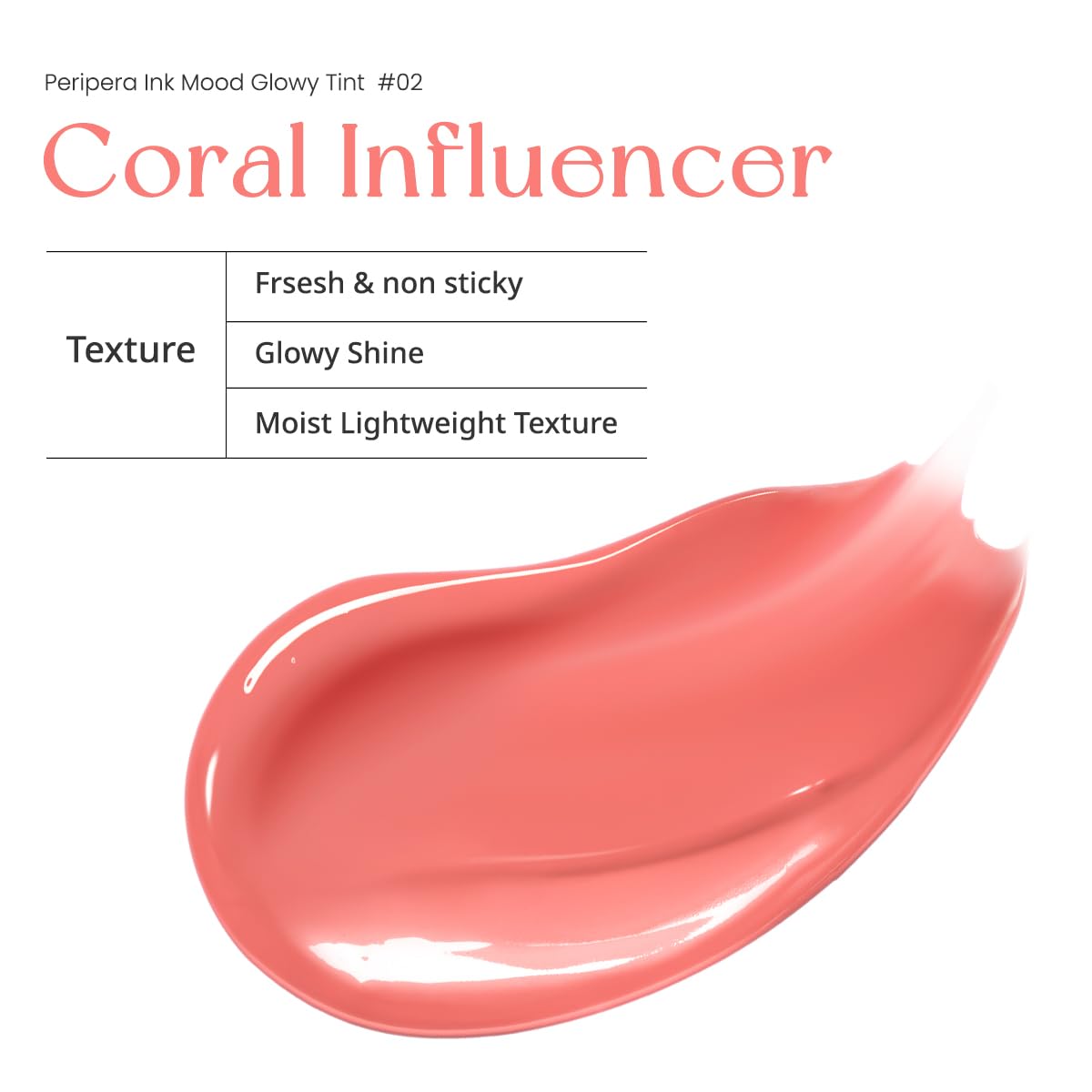 Peripera Ink Mood Glowy Tint (02 CORAL INFLUENCER)