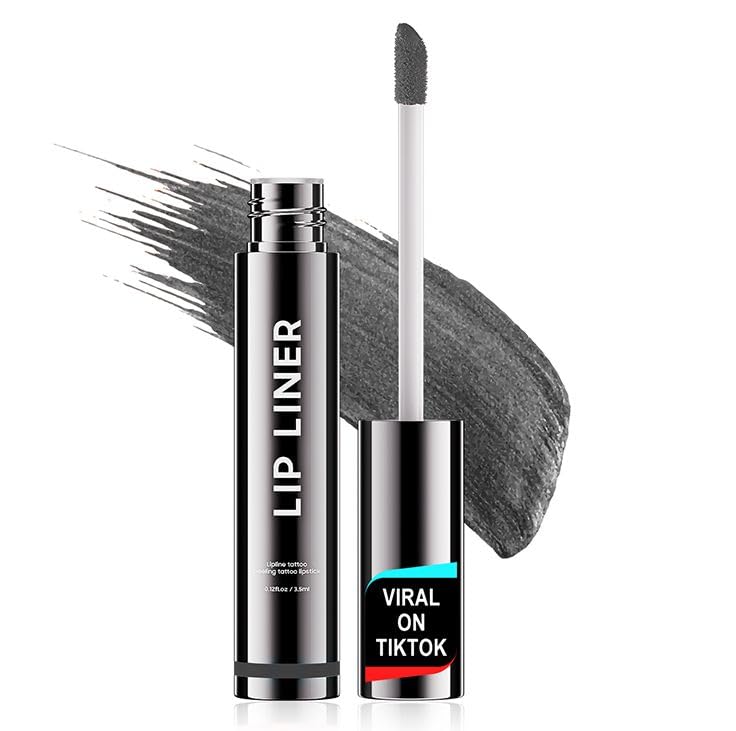 OETUIOW Lip Tint Stain Peel Off - Waterproof Lip Liner Stain, Moisturizing Long-Lasting Lip Stain, Create A Natural Lip Color, Enhancing Complexion for All Skin Types (Black, 0.12 Fl Oz (Pack of 1))
