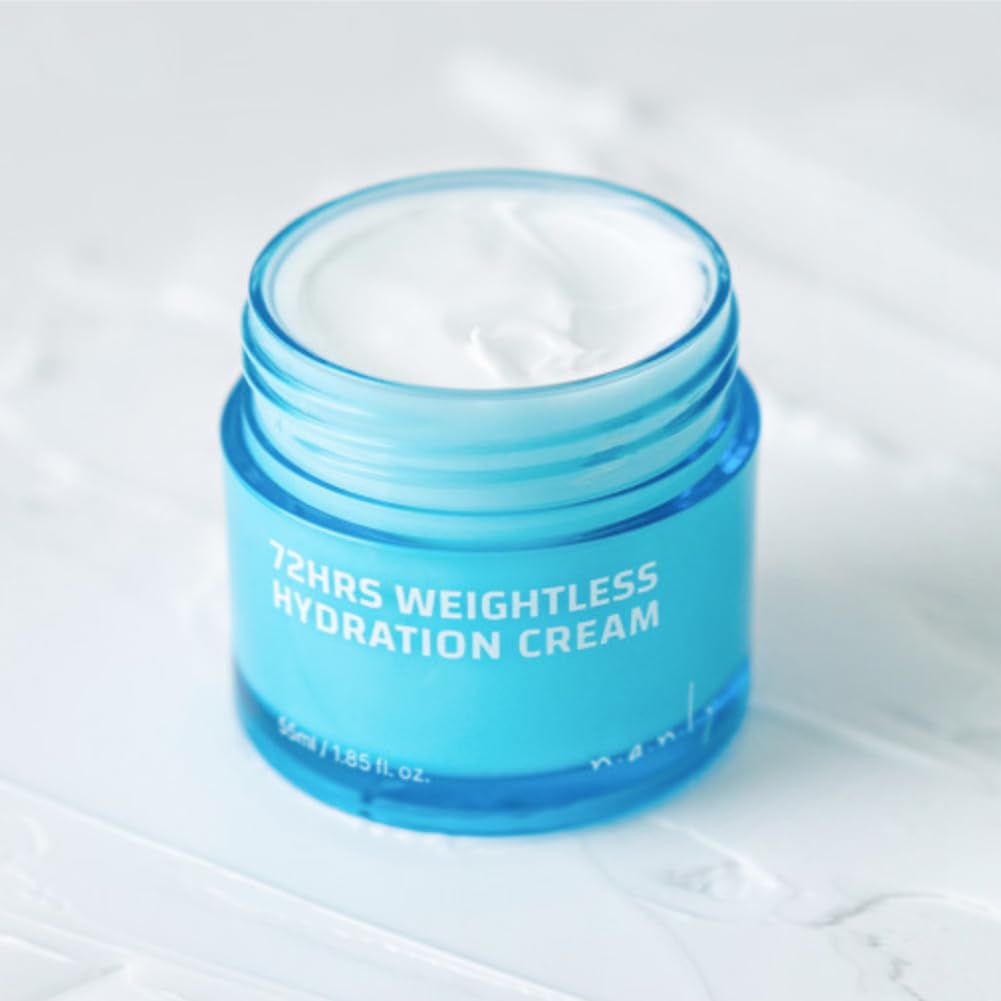 72 Hours Weightless Hydration Cream, Moisturizing Daily Face Cream, Vegan and Cruelty Free, Soothing and Brightening, All Skin Types, Korean Skin Care (1.85 fl.oz.)
