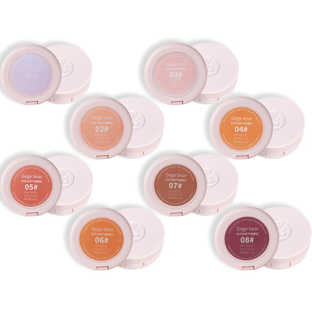 Air Cushion Blush,Wearing Skin Tint Blush Makeup for Cheeks,Smudge Proof, Natural-Looking, Dewy Finish,Easy to Apply and Create a Natural Flush