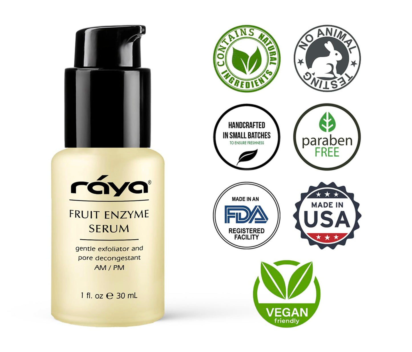 RAYA Fruit Enzyme Serum (505) | Non-Oily, Exfoliating Facial Treatment for Oily, Problem, and Dull Skin | Reduces Black-Heads and Clears Pores