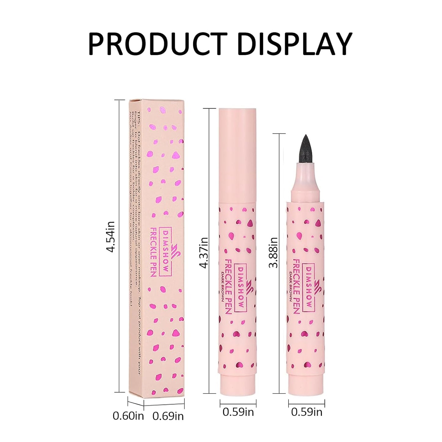 Erinde 2PCS Freckle Pen, Natural Lifelike Freckle Makeup Pen Magic Freckle Color, Waterproof Longlasting Soft Dot Sopt Pen for Natural Effortless Sunkissed Makeup, Dark Brown