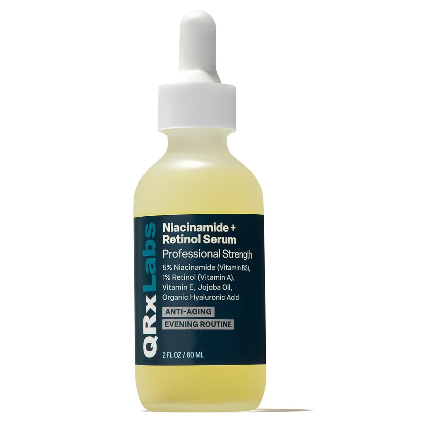 QRxLabs Niacinamide & Retinol Serum - 2 fl Oz - Niacinamide, Retinol & Arbutin - Anti-Aging Pore & Wrinkle Reducer - Fades Blemishes & Tightens Skin
