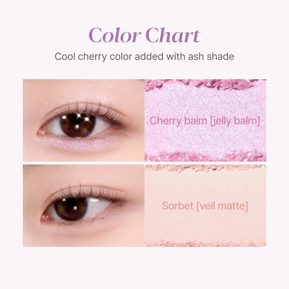 Espoir Real Eye Palette All New #5 Hushed Cherry 0.17 oz | Multi-Use Long-Lasting Blendable 8 Colors Natural Glitter Soft veil matte Makeup Eyeshadow Palette for Various Makeup Looks | Korean Makeup