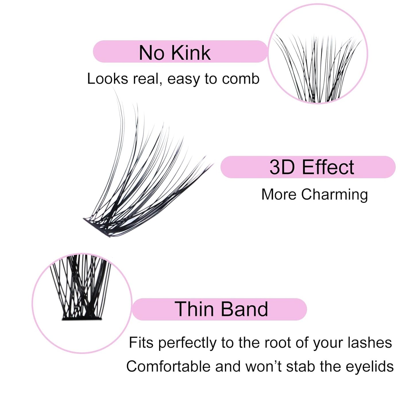 Eyelash Clusters LAUBESS Lash Clusters Individual Lashes Cluster Eyelash Extensions DIY at Home Waterproof Cluster Lashes (40D-D-Mix9-16)