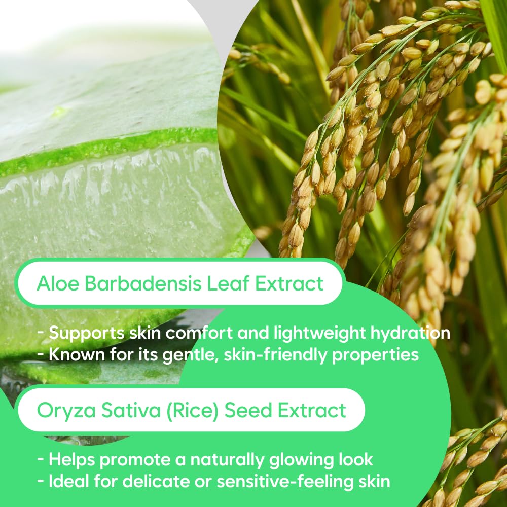 Aloe Fermentation Cleansing Milk, Hydrating Makeup Remover with Organic Aloe & Rice, Creamy Cleanser for Dry, Sensitive Skin, Supports Skin Barrier, Korean Skincare, 6.76 fl oz (200ml)