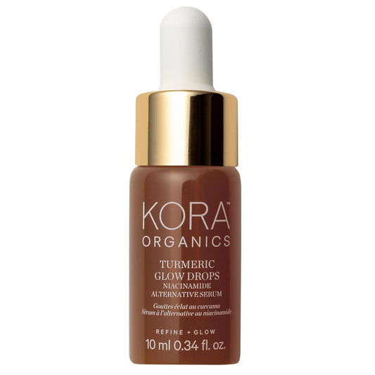KORA Organics Turmeric Glow Drops, Niacinamide Alternative Face Serum for Radiance, Texture and Pore Appearance, Certified Organic, Vegan, 0.34 fl oz