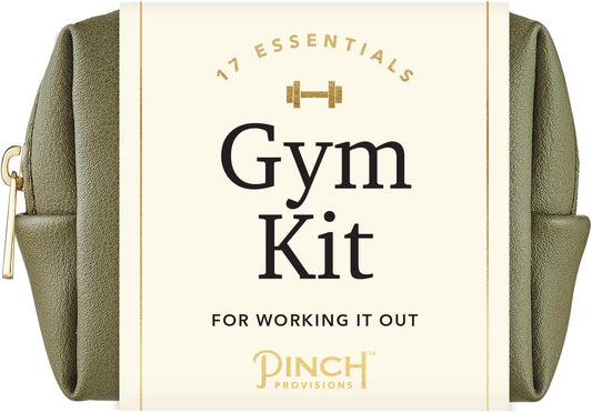 Pinch Provisions Gym Kit, includes 15 Personal Care Essentials for Wellness & Beauty, Perfect for Gifts, Gym Bags, Duffle Bags & Lockers (Olive)