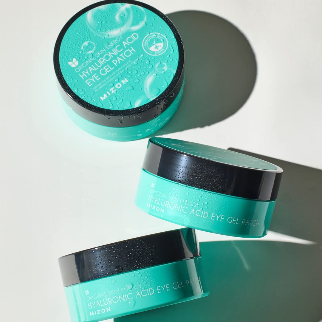 MIZON Triple Hyaluronic Acid Eye Gel Patches – Hydrogel Eye Masks with Seaweed Extract for Deep Hydration, Plumping & Soothing – 60 Pcs Under-Eye Treatment for Dryness & Fine Lines