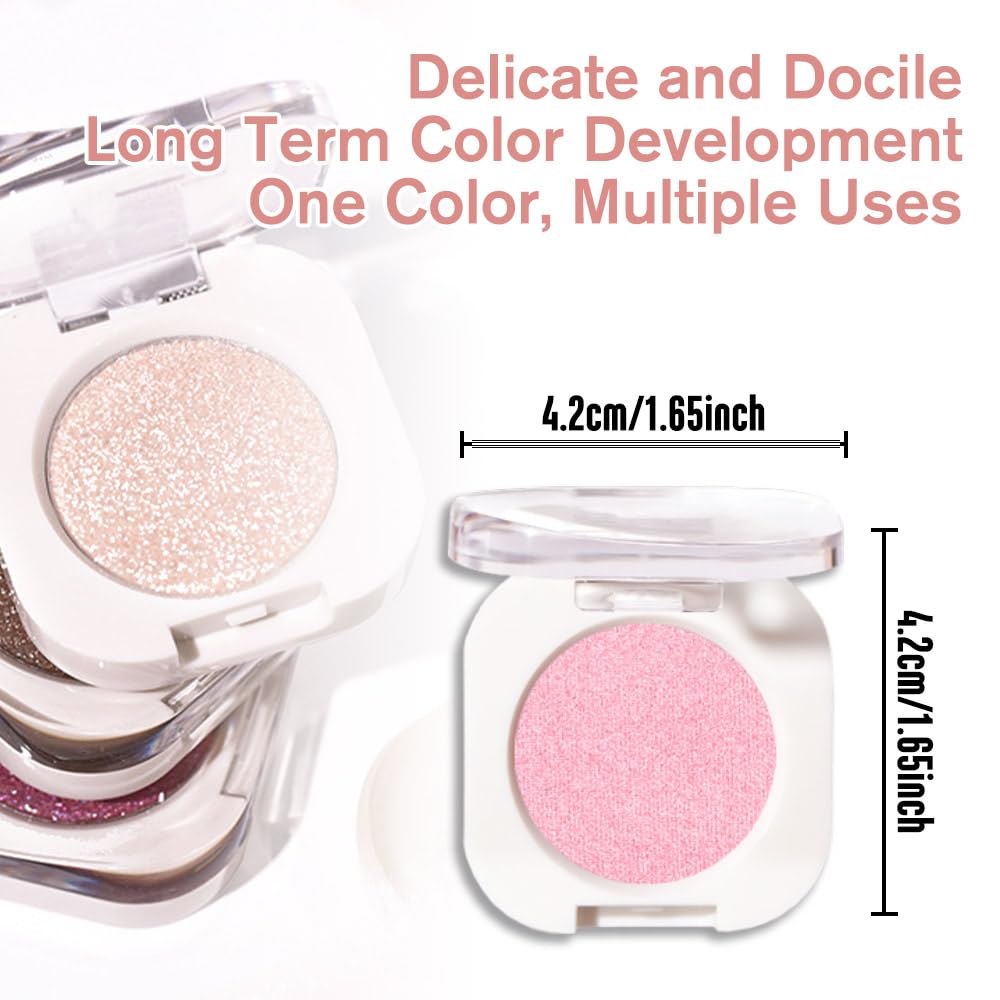 Single Glitter Shimmer Sparkle Eye shadow Palette Makeup, Pink Shimmer Eyeshadow for Women, Pigmented Waterproof Sombras Para Ojos, Vegan, Talc, Paraben & Cruelty Free, 29