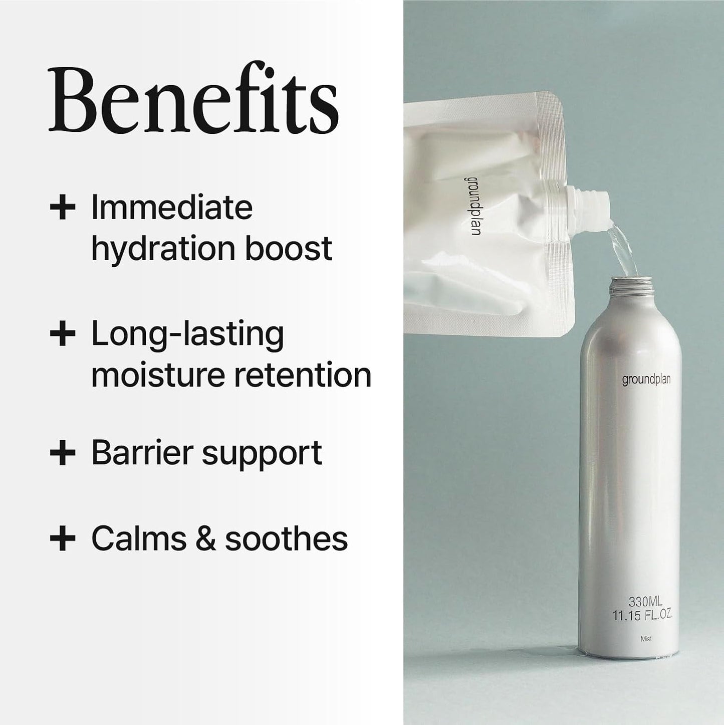 Silver Bottle, Refill - Facial Barrier Mist with 80% Witch Hazel Water, Cica for Skin Barrier Repair, Recovery Mist for Sensitive Skin, Dewy Hydration, Korean Skin Care (15.22 fl oz)