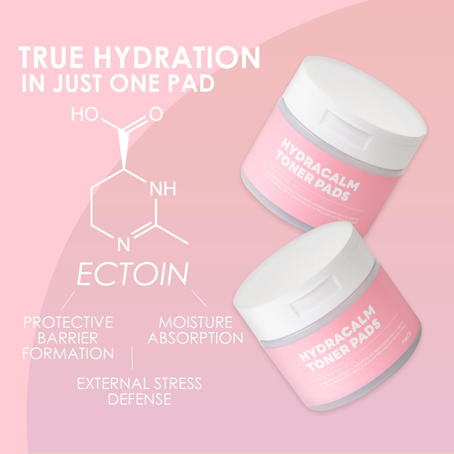MEDB Hydracalm Toner Pads | BHA & PHA | Daily Toner Pad | Improving Elasticity, Korean Skin Care, Hydrating, for Troubled Skin & Breakouts | 60 Pads