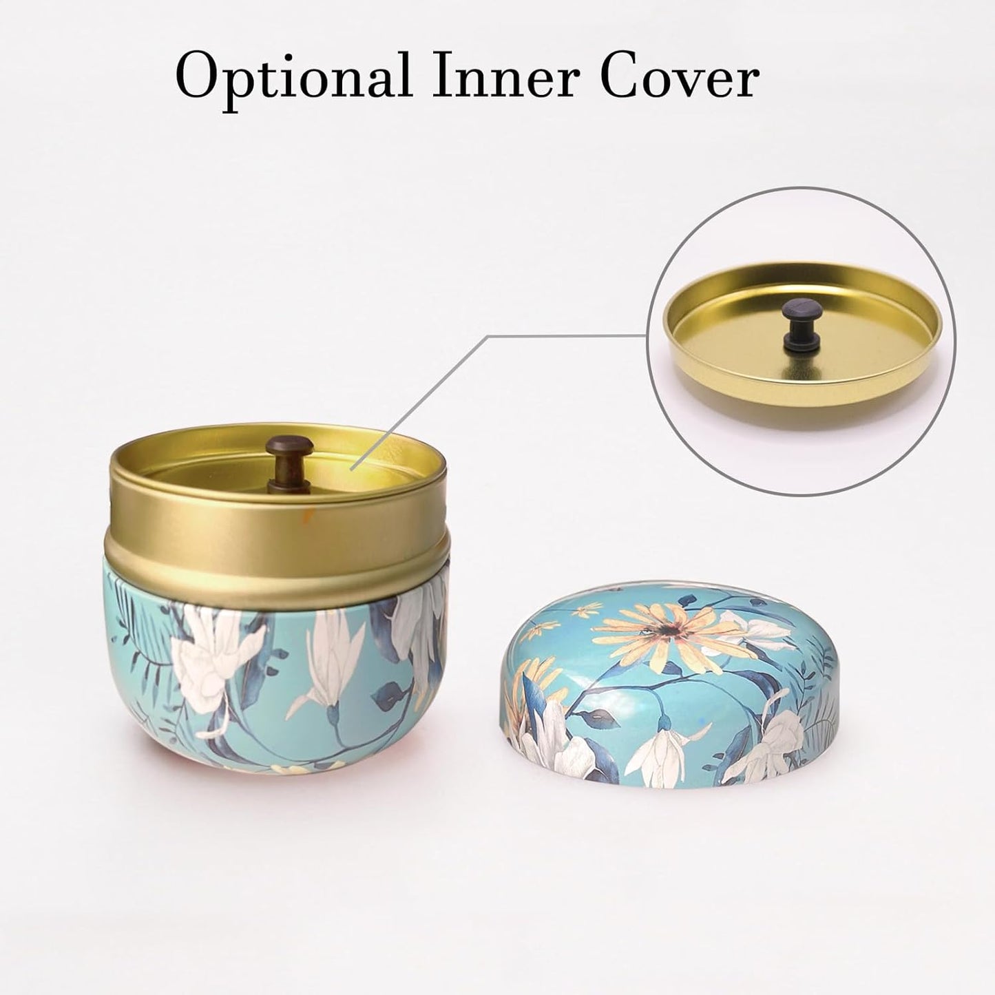 Body Powder Puff and Container for Dusting Powder, Women Powder Puff and Powder Case for Bath and Travel (Chrysanthemum)
