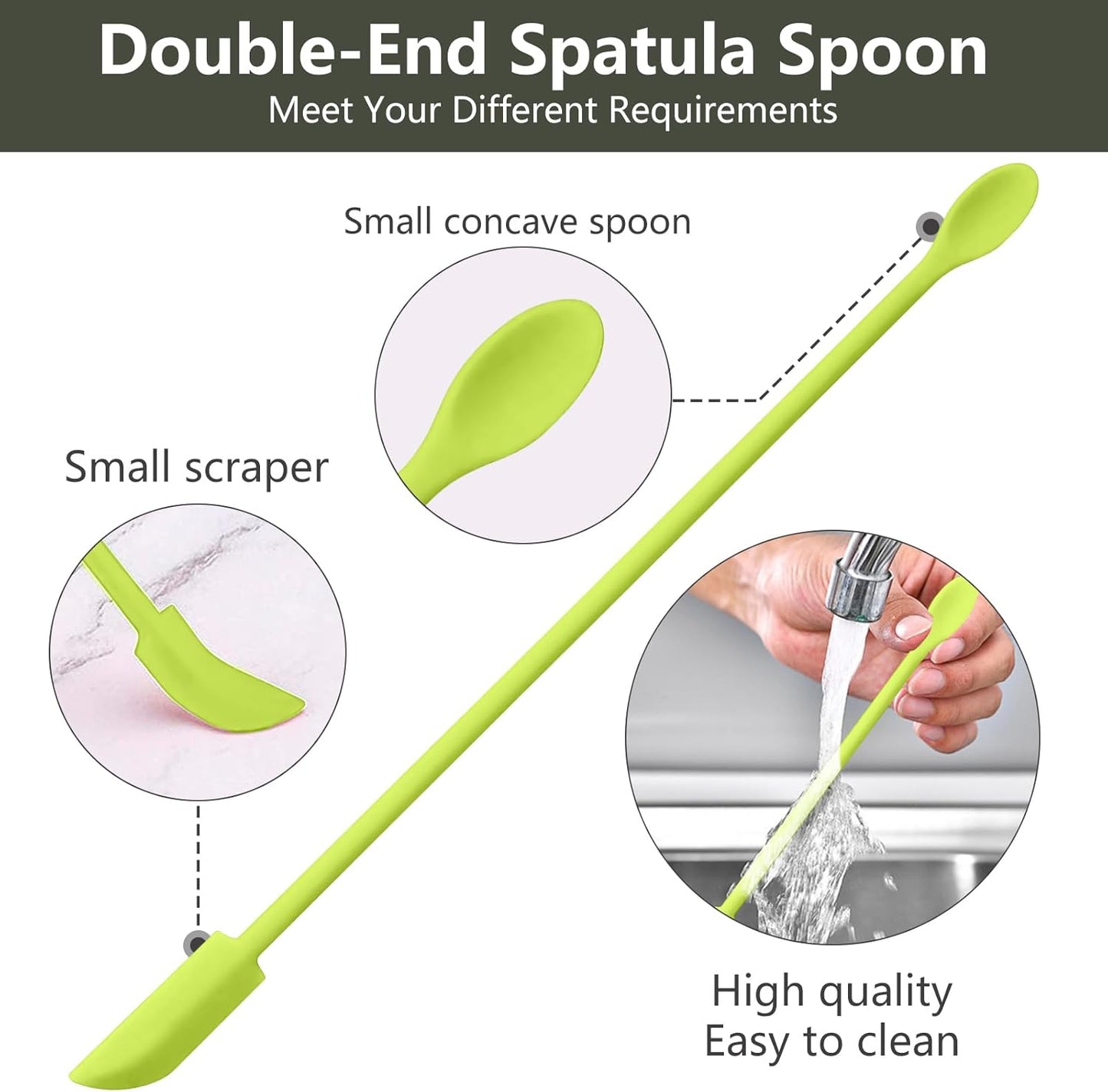 Colorful 6 Pcs Mini Silicone Spatula Set, Makeup & Tiny Spatulas for Cosmetics & Kitchen Use