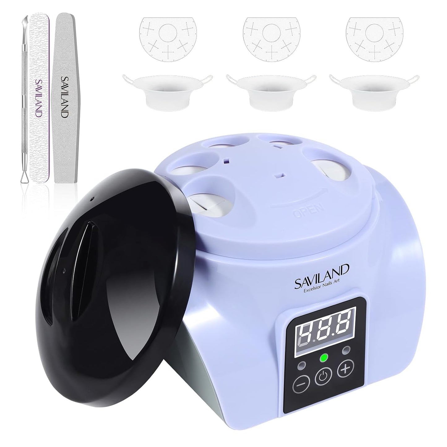 SAVILAND Nail Polish Remover Machine: Electric Nail Soaking Bowl Portable Automatic Steam Gently Nail Remover Steam Gel Nail Polish Remover Machine Nail Art Acrylic Nail Tools Salon DIY Home