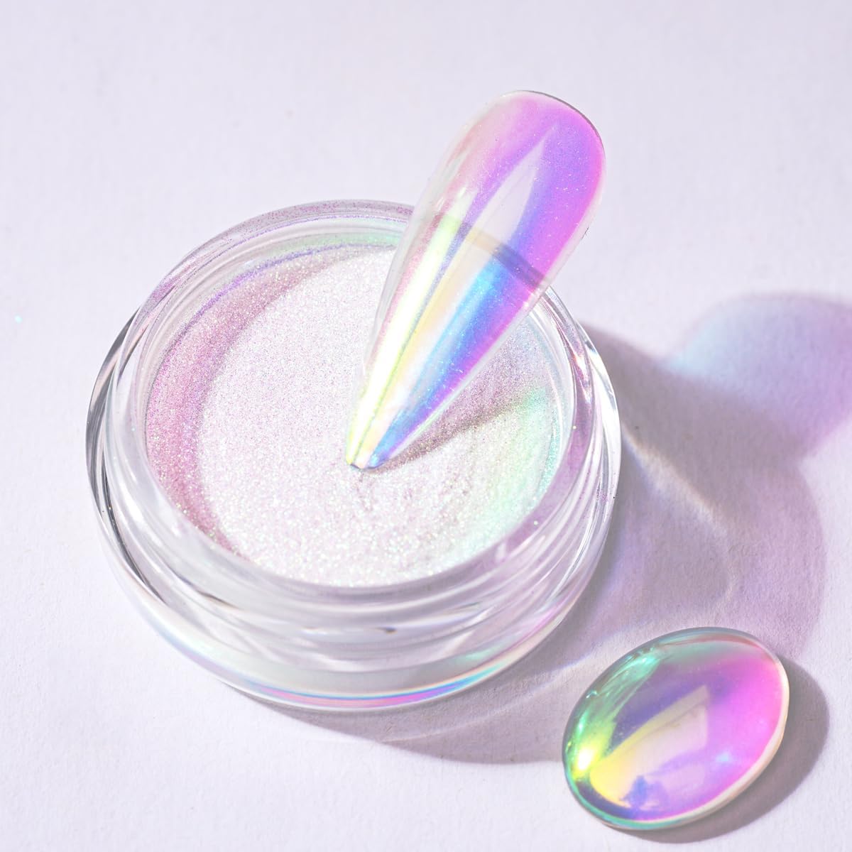 Pretty Diva Aurora Chrome Nail Powder, Unicorn Mermaid Chrome Powder Aurora Nail Powder Pigment Iridescent Nail Chrome Powder Glitter Art Decoration