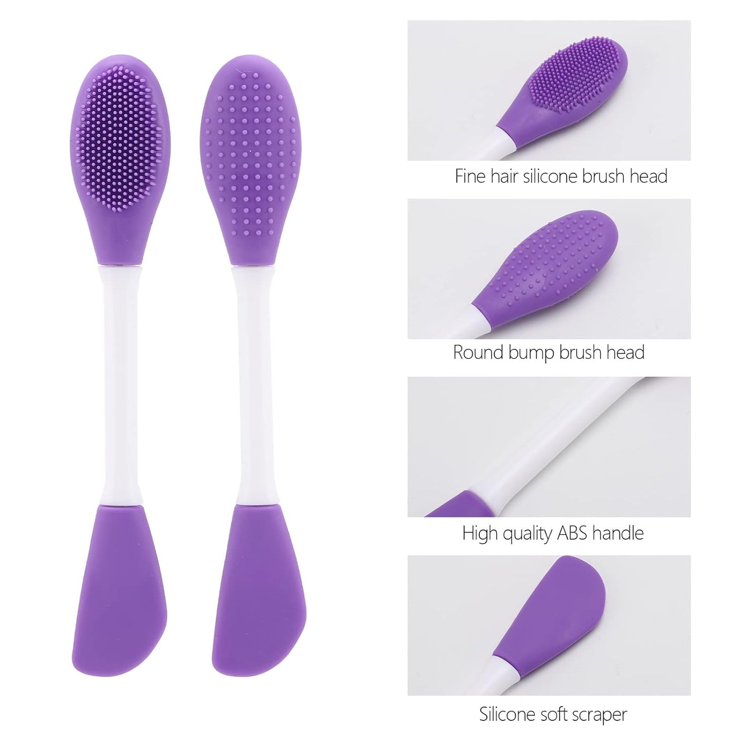 Silicone Facial Mask Applicator - 4 Pcs Face Scrubber, 2 in 1 Face Mask Brush, Lip Exfoliator - Skin Care Tools Set