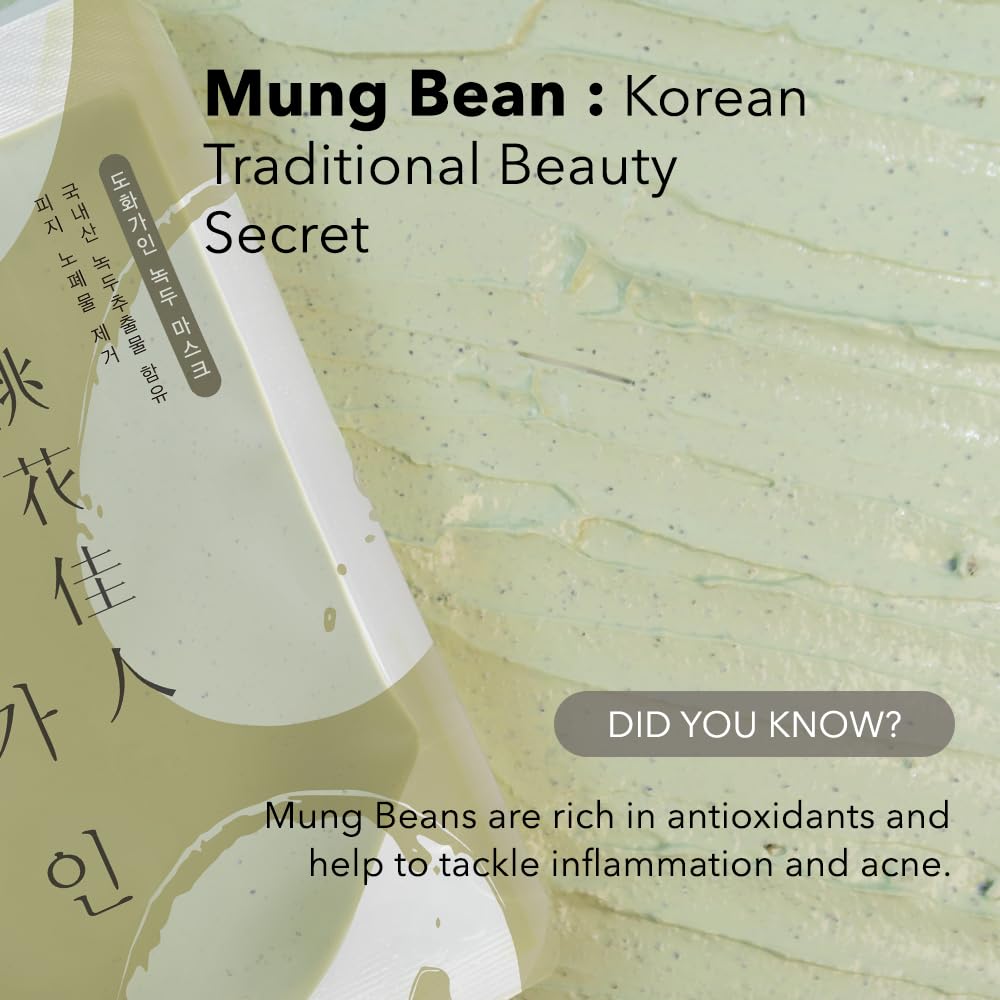 Mung Bean Wash Off Facial Mask | Domestically Harvested Ingredients, Gentle Sebum Control | Product of Korea - 3.38 fl. Oz