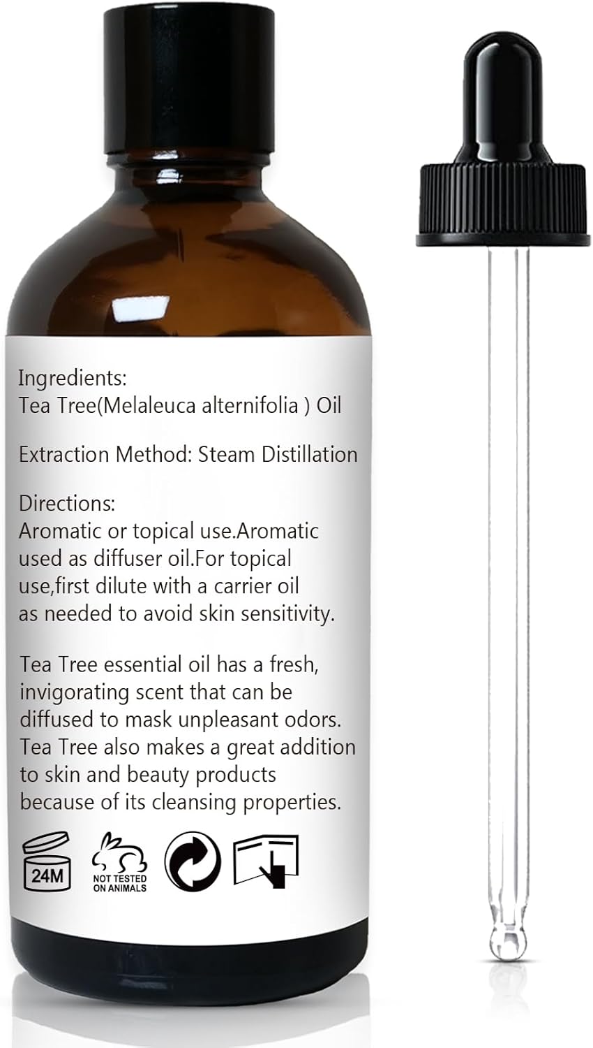 Tea Tree Essential Oil 200ML, Pure Tea Tree Oil for Diffuser Aromatherapy Beauty Care Home Cleansing