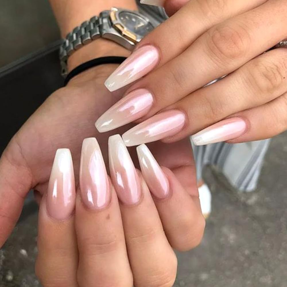 6 Colors Pearl Chrome Nail Powder,Aurora Mermaid Iridescent Powder Set, Metallic Mirror Effect Glitters Pigment for Gel Polish Nail Art Decorations