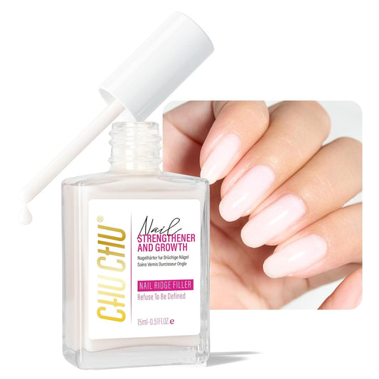 Nail Ridge Filler Hardener for Women: 15ml Milky White Nail Strengthener Protein Extra Strong and Growth - Polish Concealer for Thin and Damaged Nails