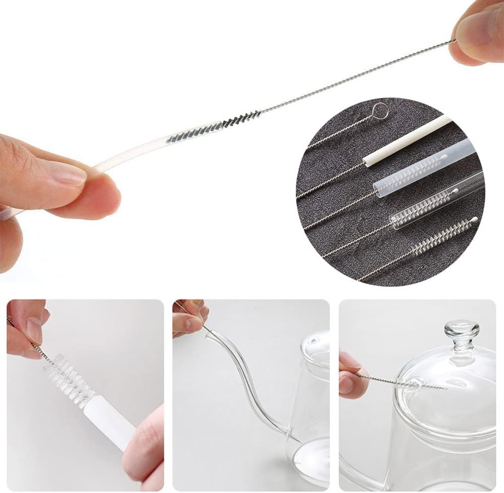 Straw Cleaner Brush Extra Long 12 inch, 10 PCS Straw Cleaner Brush Bristles Diameter (4+8+10+12+16mm) for Cleaning Straws, Pipe, Sippy Cup and Bottle