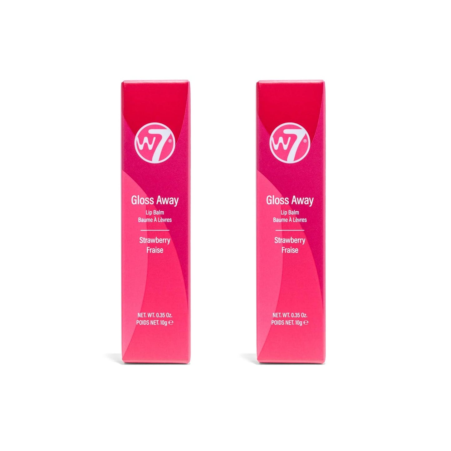 W7 Gloss Away Lip Balm - 2 Piece Set - Nourishing Lip Balm Formula With Shea Butter - Strawberry